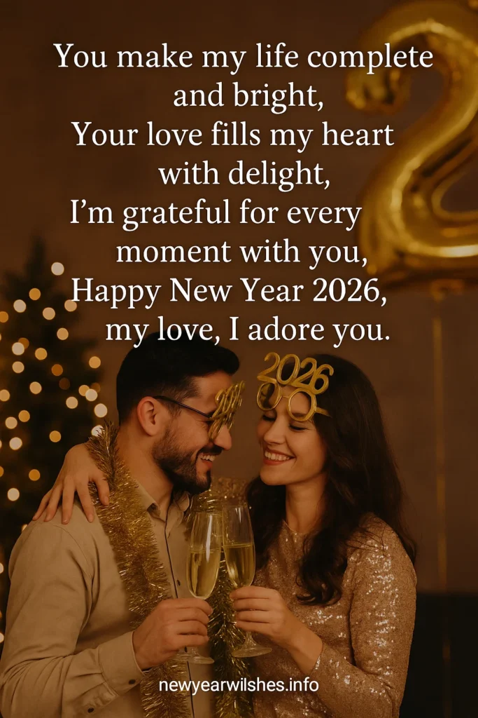 Happy New Year Wishes for Wife 2026